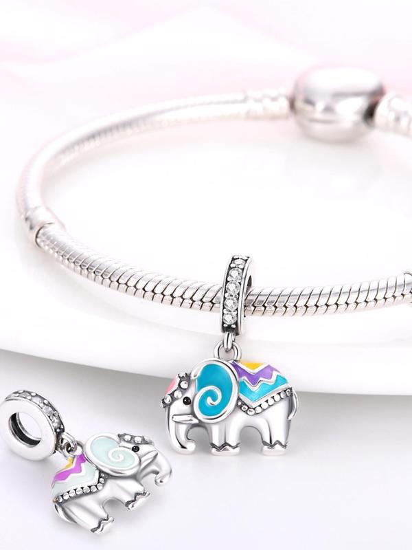 Elephant Design Temperature Color Changing Charm,  Cute Animal Charm for Women & Girls, DIY Jewelry Making Gift for Party, Daily Clothing Decor