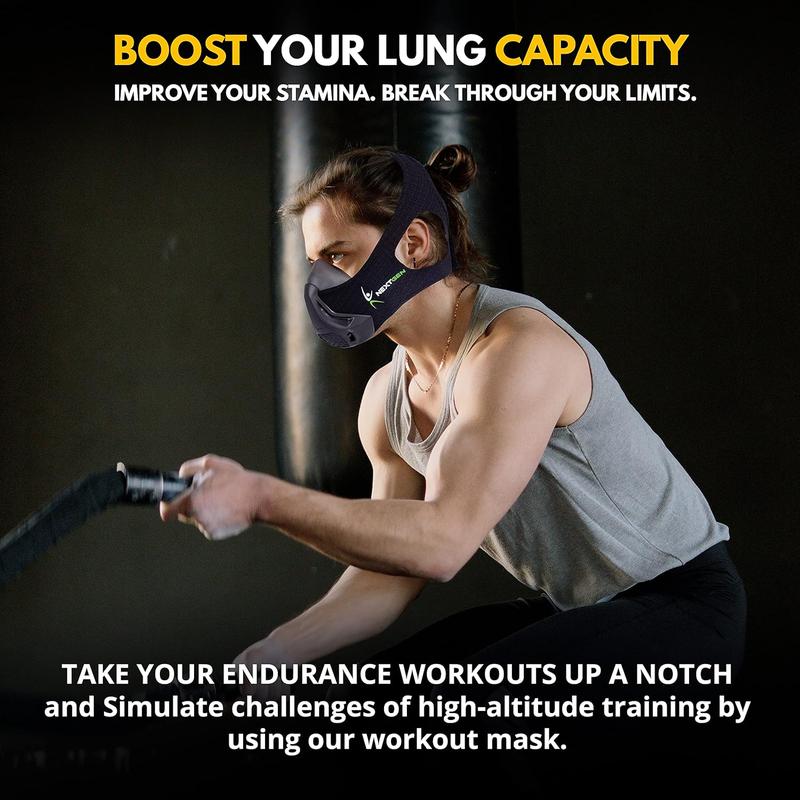 Breathing Workout Mask - Enhance Stamina & Endurance | 24-Level Adjustable Airflow for Optimal Lung Performance | Elevate Cardio & Gym Training for Men & Women