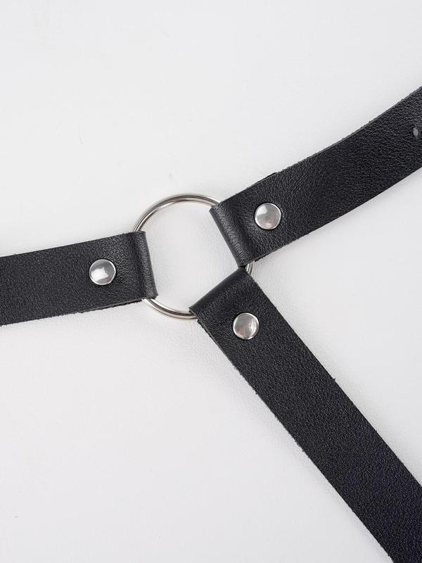 Women's Punk Style Double Layer Pu Leather Belt, Fashionable Waistband for Dress & Skirt, Daily Clothing Decoration