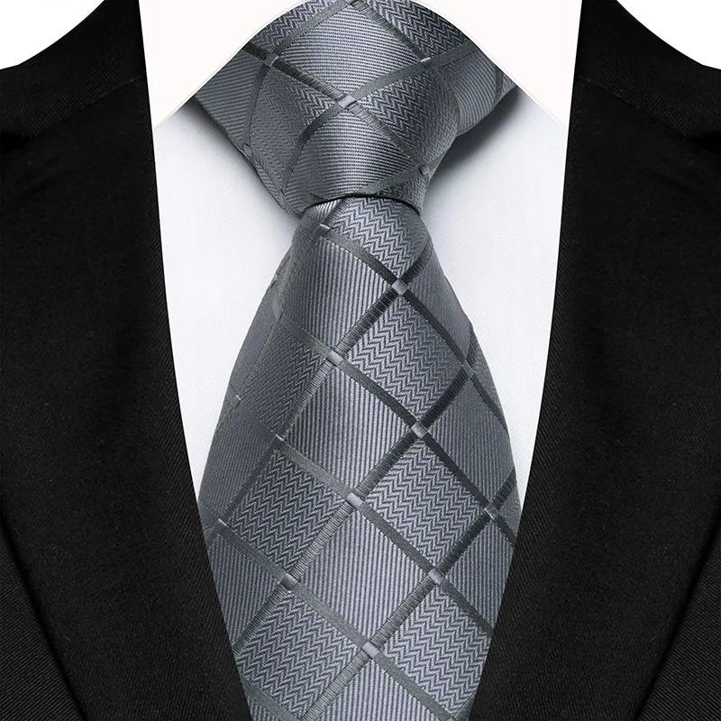 Luxury 8CM Mens Necktie Plaid & Checks Ties For Man Groom Groomsman Jacquard Woven Ascot Formal Business Party Accessories