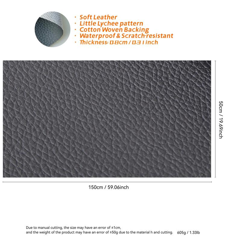 Artificial Leather with Self-adhesive Lychee Pattern, 1 Roll Scratch-resistant & Wear-resistant Soft Imitation Leather, Suitable for DIY Sofa