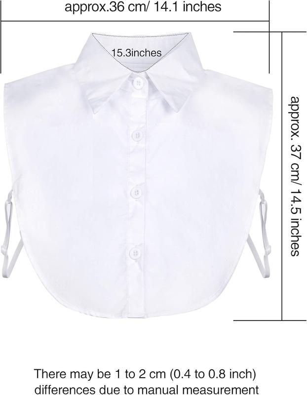 2 count  Collar Detachable Collar for Women Shirts Collar Dickey Collar Half False Blouse Dickey