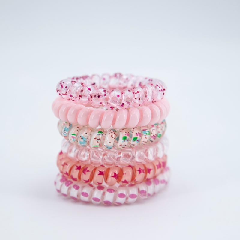 Women's 6-pcs Cute Candy Color Coil Wire Hair Ties - Hair Accessories