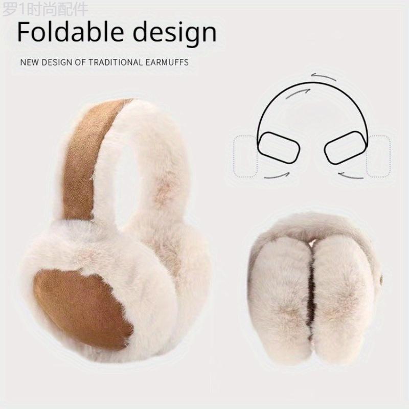 Cozy & Soft Plush Earmuffs for Winter Sports - Warm Ear Warmers, White Polyester, Dry Clean Only