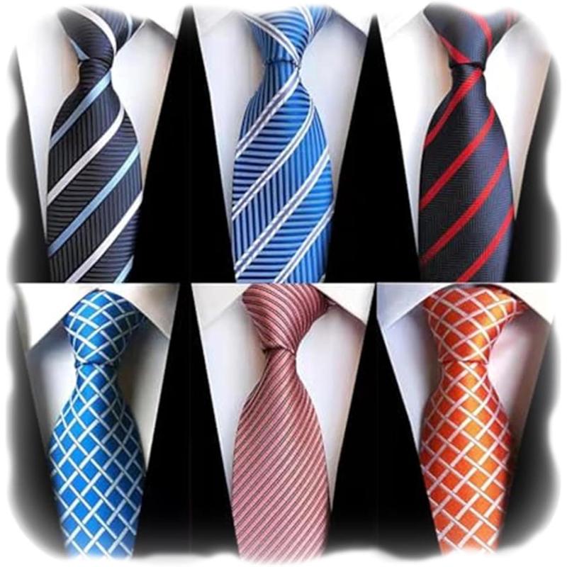 6 Count Classic Men's Silk Tie Necktie Woven Neck Ties