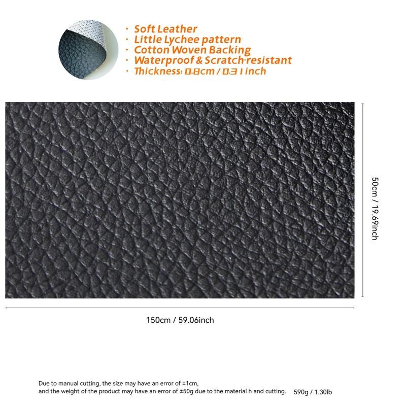 Artificial Leather with Self-adhesive Lychee Pattern, 1 Roll Scratch-resistant & Wear-resistant Soft Imitation Leather, Suitable for DIY Sofa