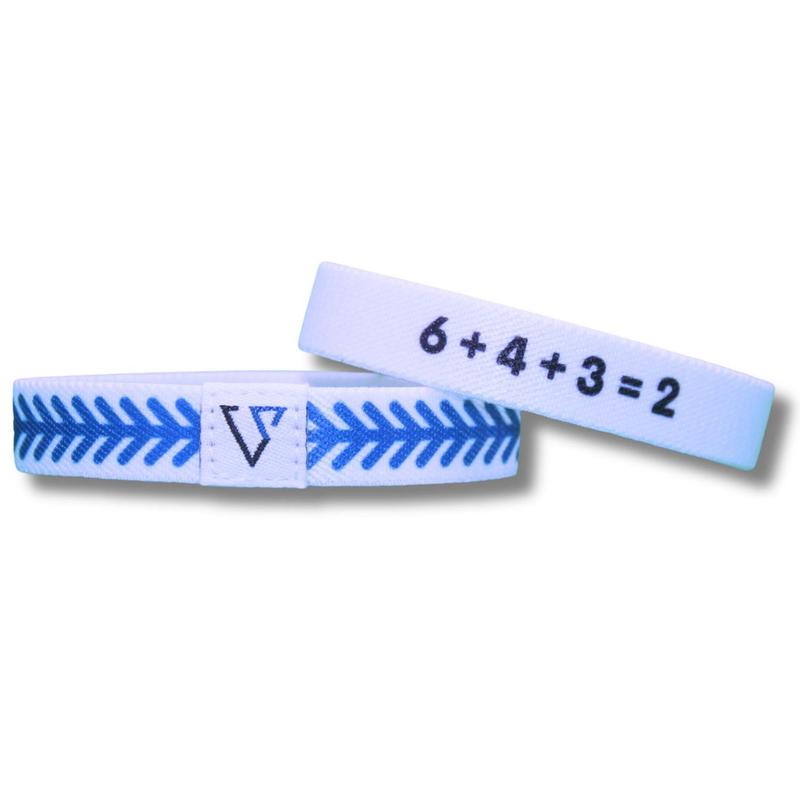 VENCER BASEBALL ATHLETIC BRACELET REVERSIBLE STRETCHY - 6+4+3=2