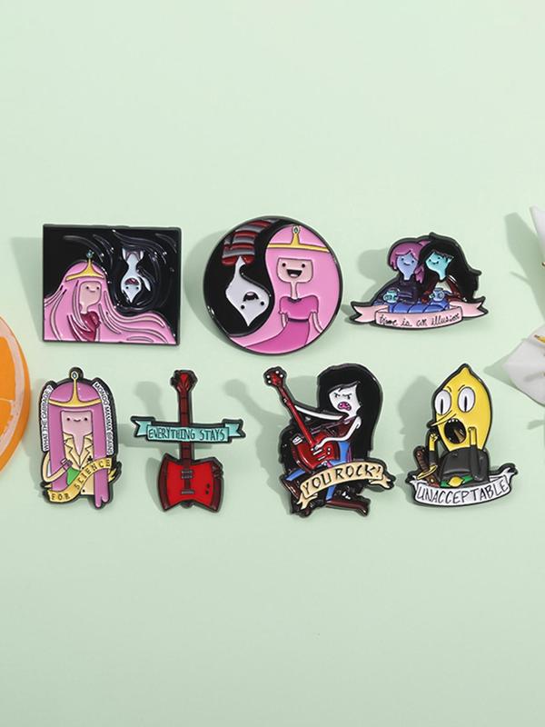 Cartoon Character Brooch, Cute Alloy Badge for Women & Men, Enamel Pin Suitable for Backpacks, Jeans, Scarves, Hats Decoration