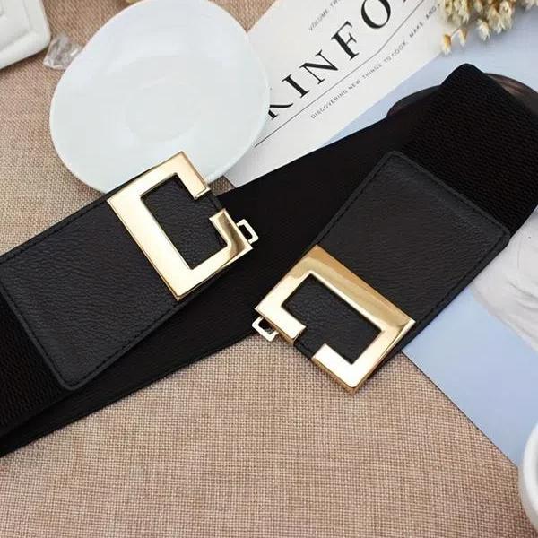 Women's Solid Color Wide Belt, Fashionable Elastic Belt for Daily Clothing Decoration, Trendy All-match & Exquisite Belt for Birthday Gift