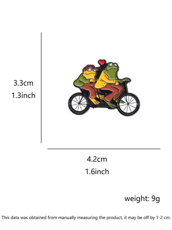 Cute Frog & Toad Design Brooch, Fashion Alloy Badge for Daily Clothing Decor, Trendy All-match & Exquisite Brooch for Birthday Gift