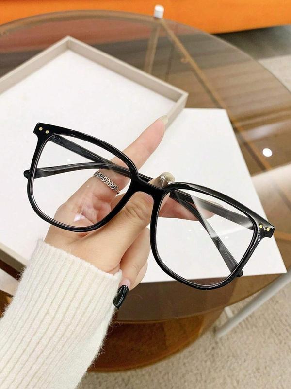 Summer Street Trend Minimalist Eyeglasses,  Stylish Glasses, Casual Large Square Frame Glasses Trends 2024, Fashion Accessories Gift for Girlfriend Back To School Fall