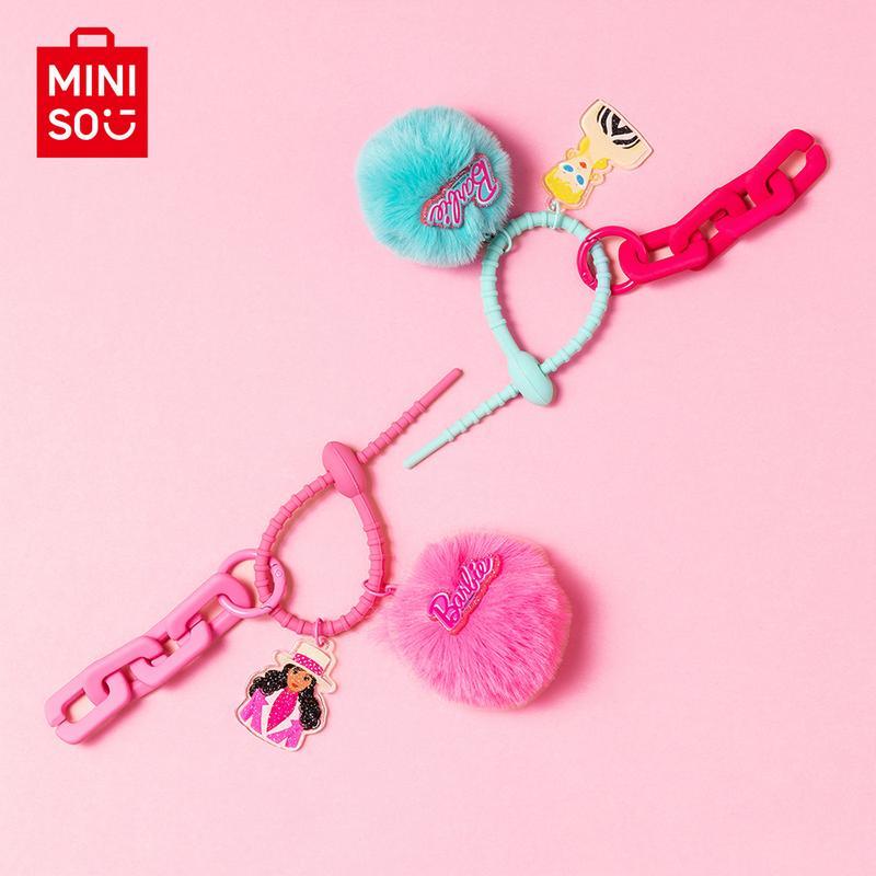 MINISO Barbie Sunlight Shining Plush Pendant Cartoon Plush Ball Bag Chain Ornament Gift