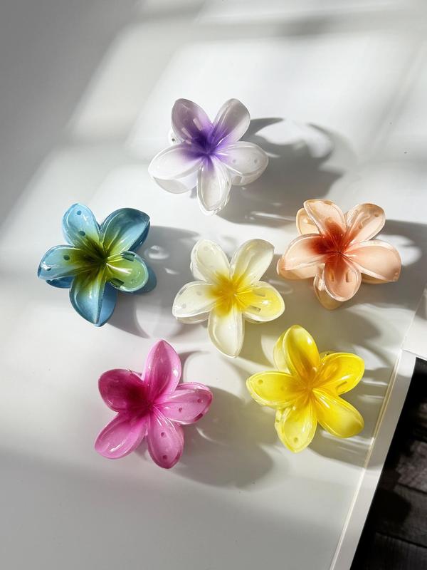 Cute Flower Design Mini Hair Claws, Casual and Versatile Hair Accessories for Women, Minimalist Headwear Suitable for Thick Hair