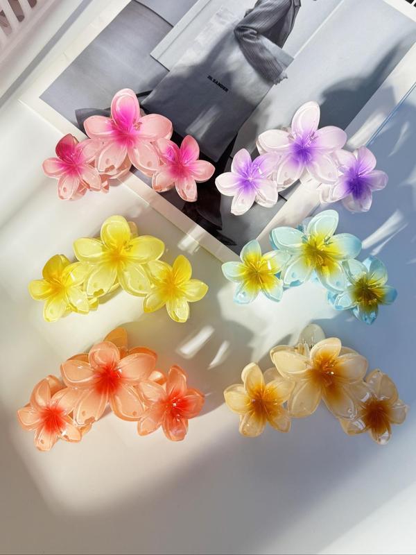 Cute Flower Design Mini Hair Claws, Casual and Versatile Hair Accessories for Women, Minimalist Headwear Suitable for Thick Hair