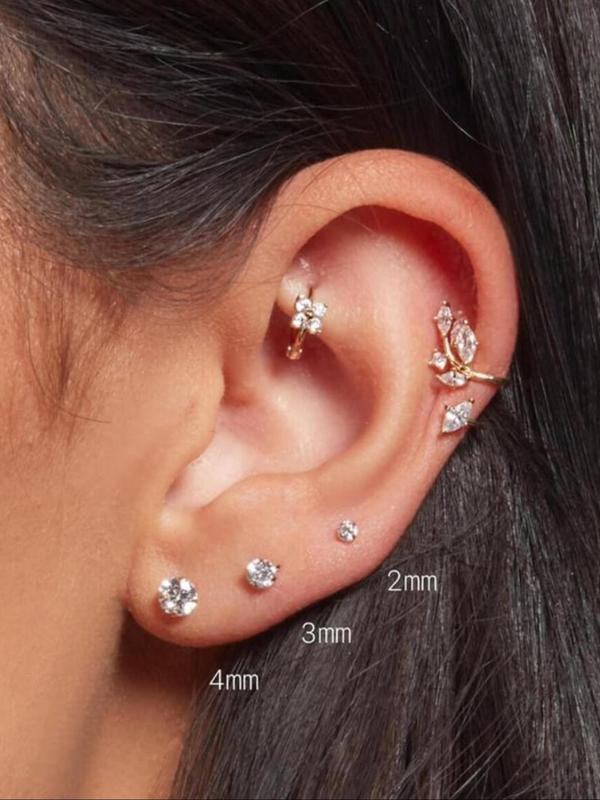 Elegant Rhinestone Decorated Stud Earrings, Exquisite Trendy Stud Earrings Back To School, Chic Gorgeous Vintage Jewelry As Gift for Girlfriend, Luxury Jewelry for Women Summer 2024, Beach Accessories 2024