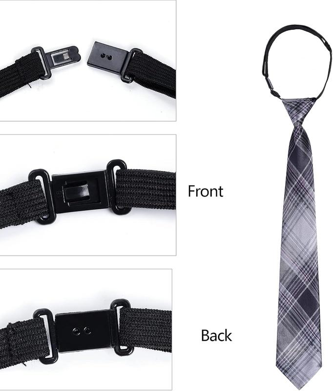 5 count Boy's Necktie Pre-tied Adjustable  Strap Tie for Wedding Graduation School