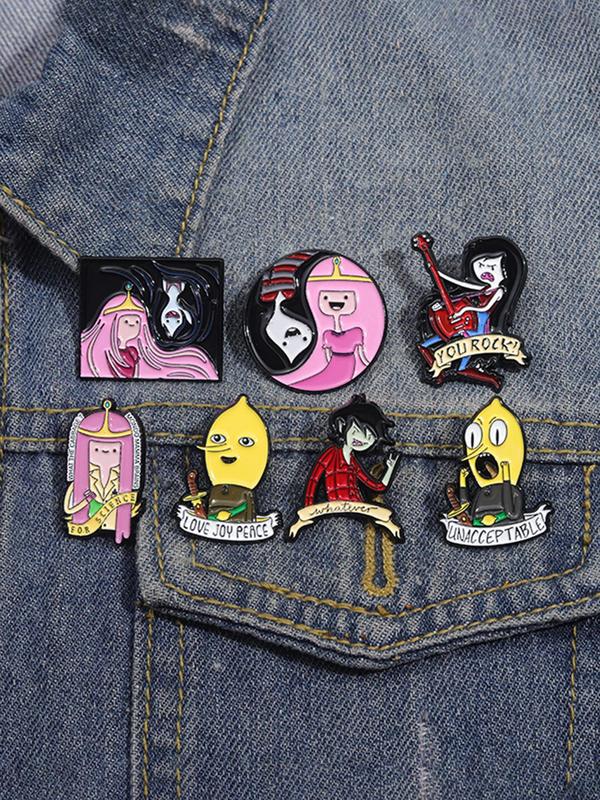 Cartoon Character Brooch, Cute Alloy Badge for Women & Men, Enamel Pin Suitable for Backpacks, Jeans, Scarves, Hats Decoration