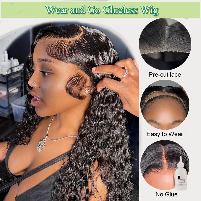 Glueless Wig Human Hair Deep Wave Human Hair Wigs 6x4 5x5 Pre Cut Lace Wig Brazilian Human Hair Wigs Ready To Wear Lace Closure Wigs for Women 180 Density