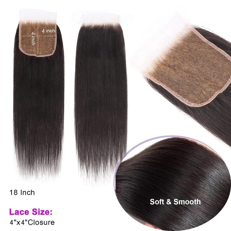 [Wequeen] Upgrade 2x6 4x4 5x5 13x4 Body Wave Straight Transparent Lace Closure #1B Natural Black 12-20inch