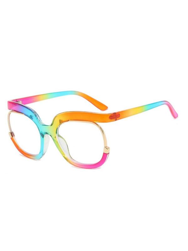 Unisex Fashionable Ombre Color Frame Eyeglasses, Trendy Casual Anti-blue Light Eyeglasses for Everyday Use, Fashion Accessories for Outdoor Activities