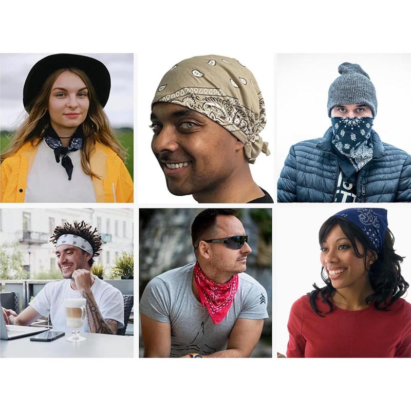 6-pack 100% cotton bandanas-Holiday Gifts for Men Women