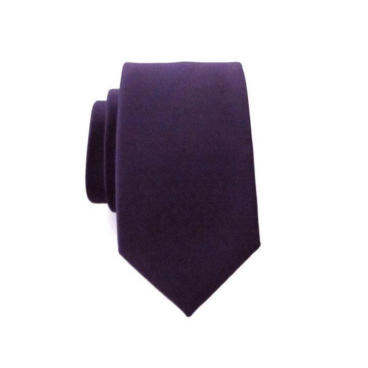 SKINNY NECK TIE Solid Casual Plain Slim Suit 2