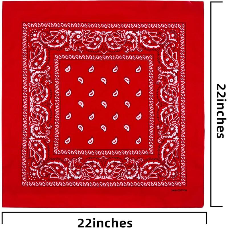 Cotton Bandanas for Men  Women Paisley Cowboy Bandana Handkerchiefs for Hair 22x22 New Releases-