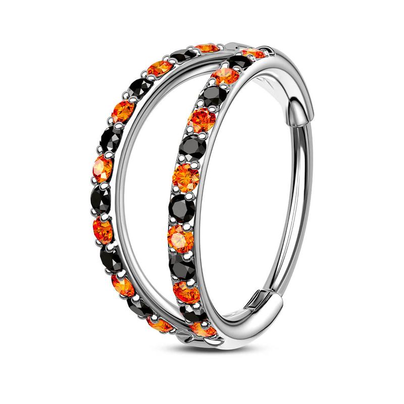 Oufer 20G Halloween Color Combo Double Hoop Nose Ring (Size 6mm Is Tiny)