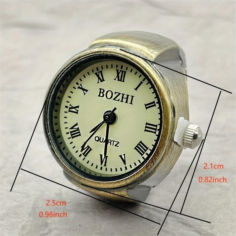 Vintage Mini Finger Ring Watch Roman Numenal Punk Quartz Watch Trendy Couple Finger Ring Watches Accessories