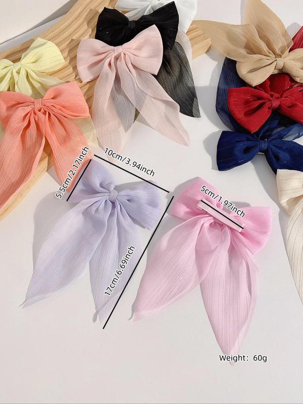 Cute Bow Decor Hair Clip, Casual Simple Hair Accessories for Women & Girls, Minimalist Headwear Suitable for Thick Hair