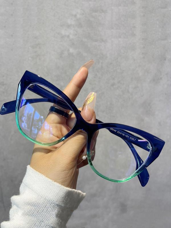 Vintage Ombre Eyeglasses for Everyday Use, Cat Eye Frame Fashion Eyeglasses for Women & Men, Fashion Eyeglasses for Work, Student Daily Used