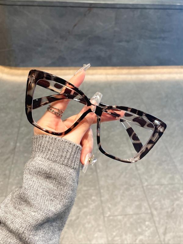 Women's Cat Eye Frame Eyeglasses, Trendy Casual Eyeglasses for Everyday Use, Fashion Accessories for Outdoor Activities