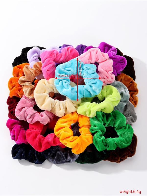 30pcs Women's Plain Color Hair Tie, Elastic Hair Tie for Daily Use for Women & Girls, Minimalist Headwear for Party, Daily Clothing Decor