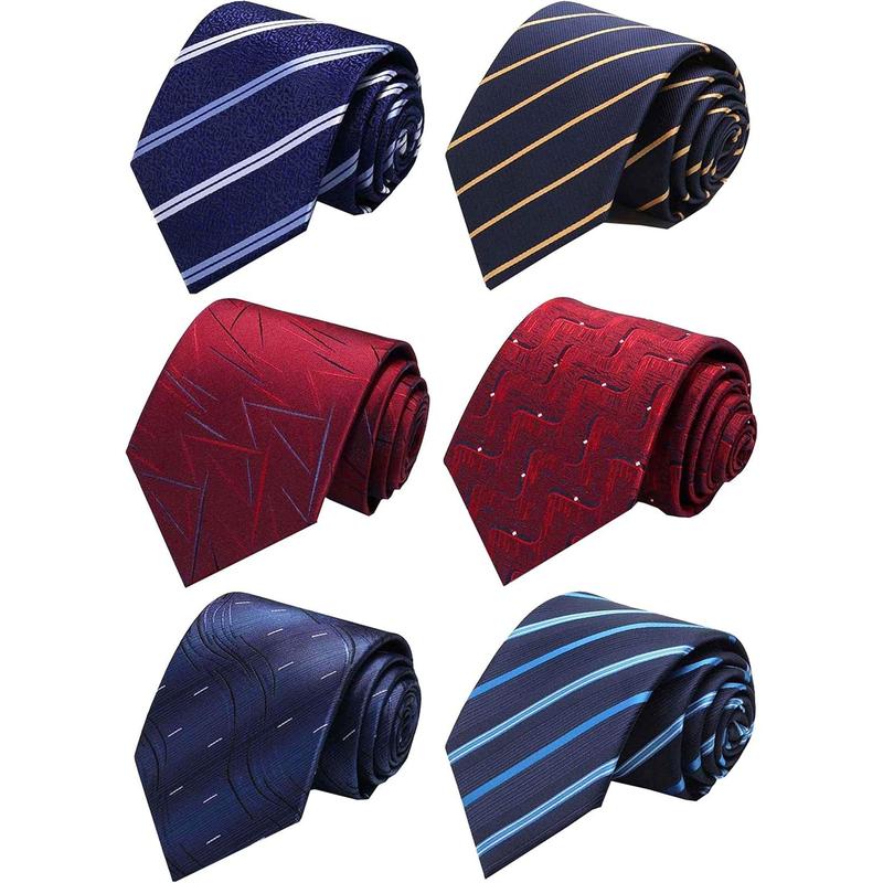 6 Count Classic Men's Silk Tie Necktie Woven Neck Ties