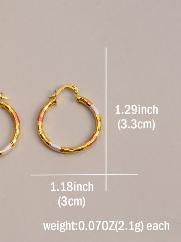 1 Pair Fashion Simple Elegant Hoop Earrings