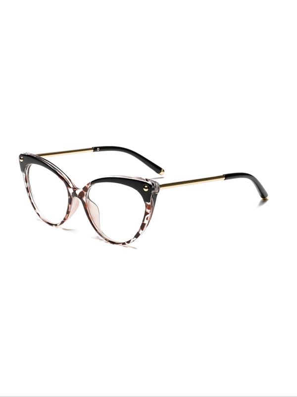 Women's Cat Eye Frame Eyeglasses, Trendy Casual Eyeglasses for Everyday Use, Fashion Accessories for Outdoor Activities