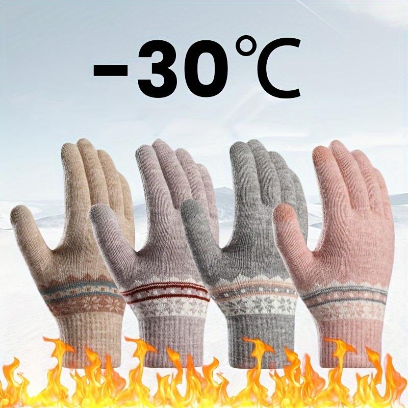 Winter Warm Touch Screen Gloves Women'S Elastic Knitted Gloves Acrylic Full Finger Gloves Women'S Knitted Winter Gloves