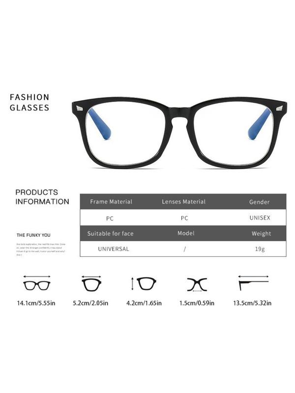 Unisex Minimalist Casual Plain & Leopard Design Square Frame Eyeglasses, Fashion Eyeglasses for Work, Daily Clothing Decor