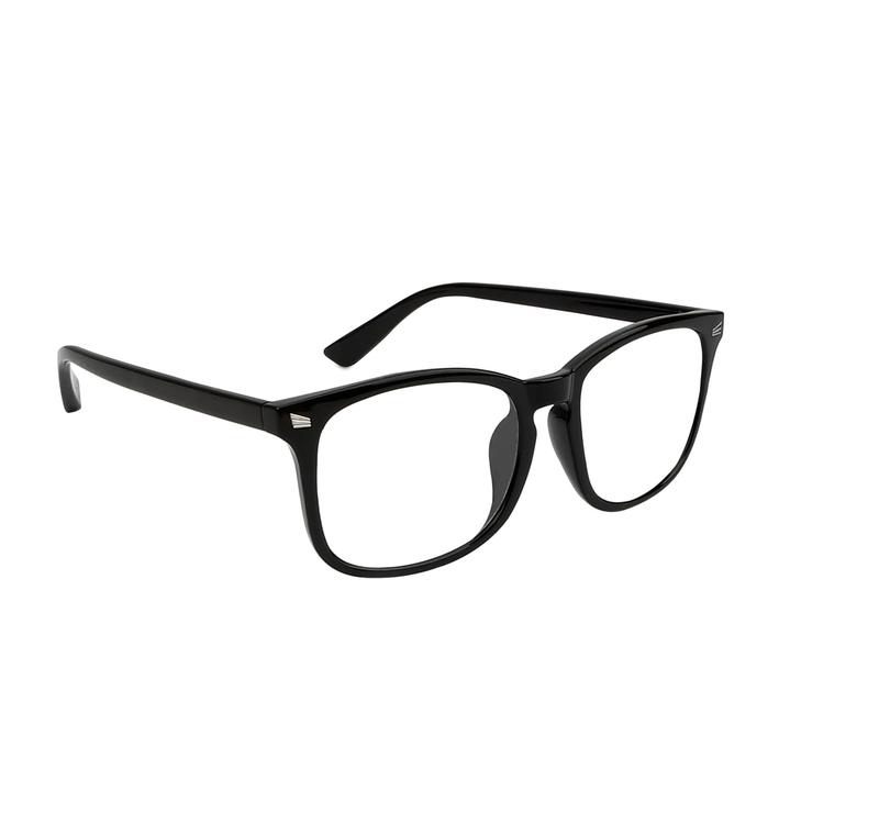 2 Pack，Computer Glasses，Fashion Glasses for Women and man（black+white）