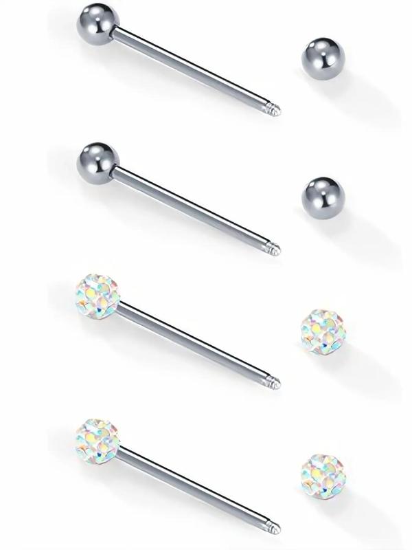 12pcs Punk Style Turquoise Texture Decor Nipple Ring, Stainless Steel Nipple Piercing Jewelry, Body Jewelry for Women & Girls