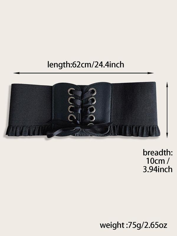 Women's Solid Color Lace Up Corset Belt, Casual Elastic Waistband for Dress & Shirt, Fashion Wide Belt for Party, Daily Clothing Decor, Trendy All-match & Exquisite Belt for Gift