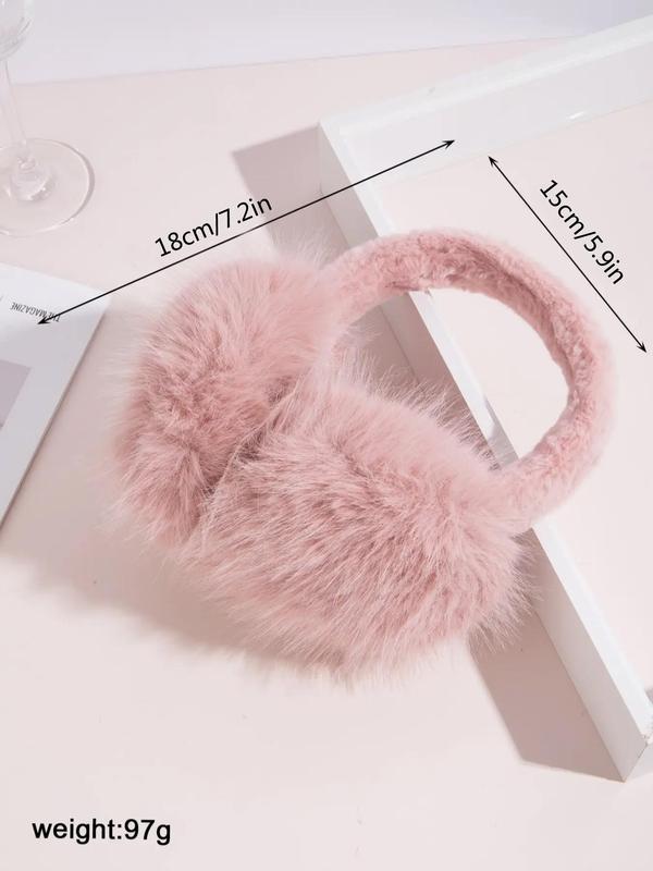 Women's Solid Color Fashion Large Fluffy Plush Earmuffs, Casual Simple Plain Color Soft Comfortable Ear Cover, Elegant All-match Warm Ear Cover for Winter