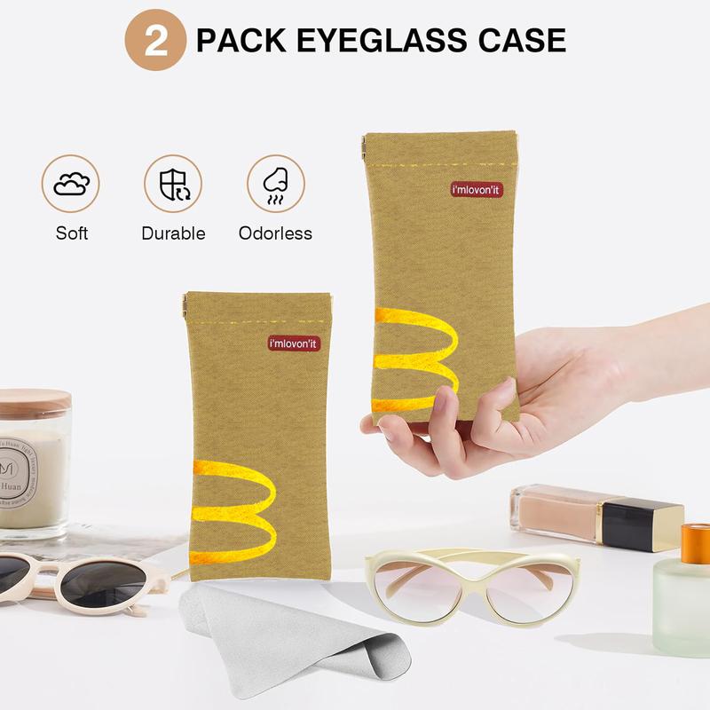 McDonald's Bags, Squeeze Top Sunglass Bag - Portable Sunglass Storage Bag Nylon Glasses Bag 2 Pack (Photos may have color differences)