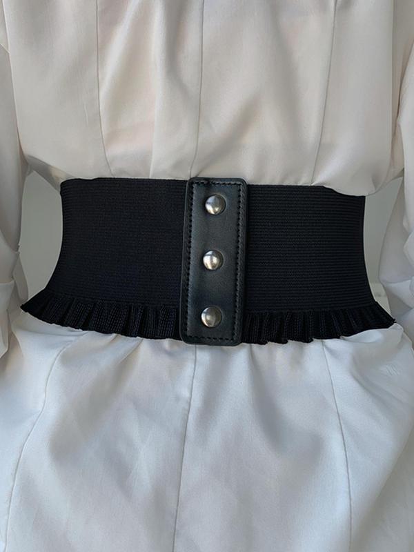 Women's Solid Color Lace Up Corset Belt, Casual Elastic Waistband for Dress & Shirt, Fashion Wide Belt for Party, Daily Clothing Decor, Trendy All-match & Exquisite Belt for Gift