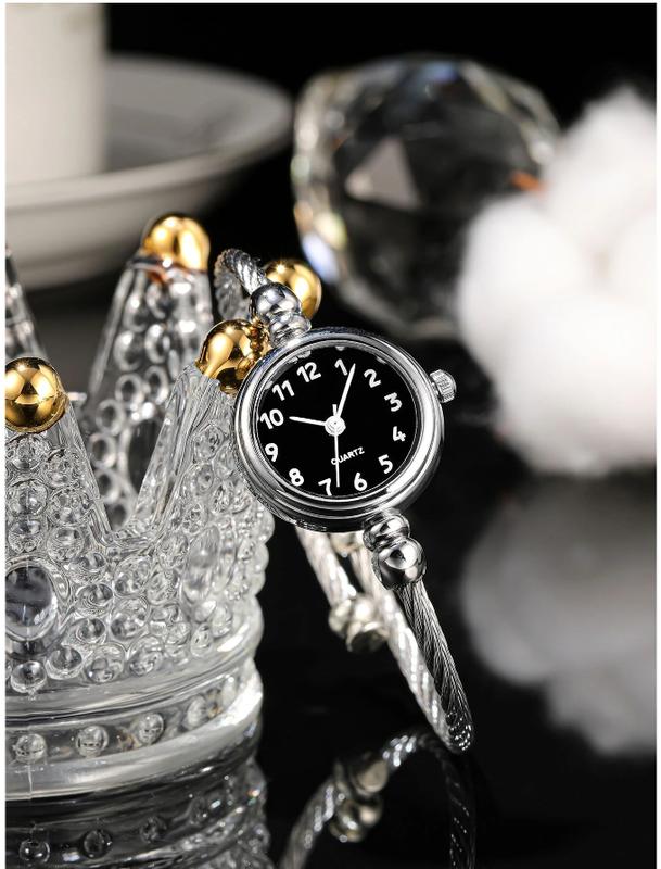 Round Pointer Quartz Watch - Stylish and Elegant Timepiece, Perfect Gift for Students Going Back to School