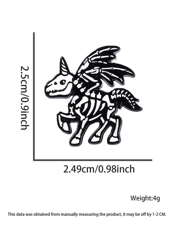 Cute Skeleton Unicorn Design Brooch, Fashion Alloy Badge for Clothes, Enamel Pin Suitable for Backpacks, Jeans, Scarves, Hats Decoration, Casual Alloy Accessory for Men & Women