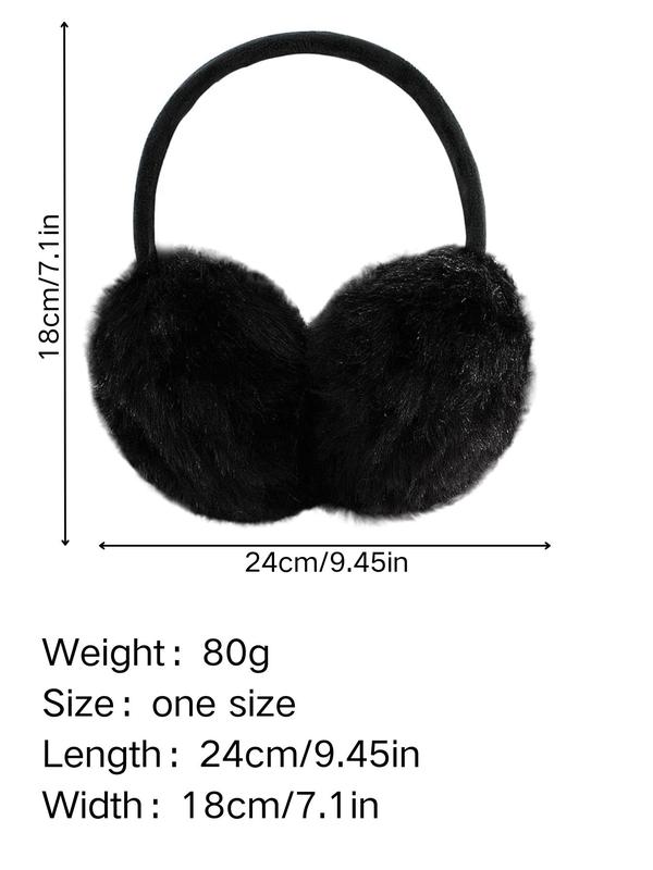 Women's Solid Color Fluffy Earmuffs, Fashionable Earmuffs for Fall & Winter, Warm Earmuffs for Outdoor Sports