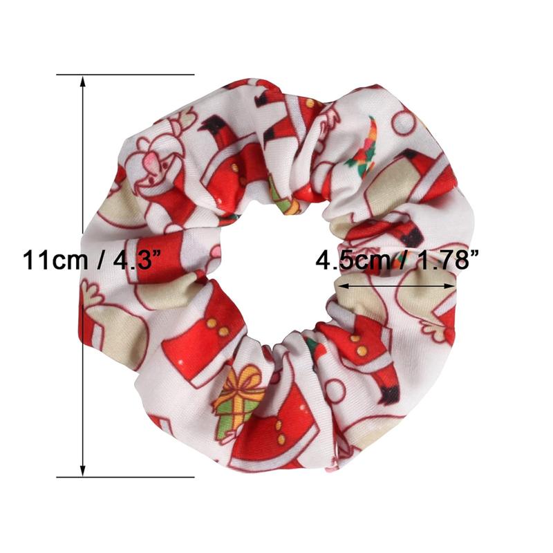 12 PCS Non-Slip  Christmas Hair Scrunchies For All Hair - Soft & Elastic  Hair Ties  For Girls  -  Christmas Gifts