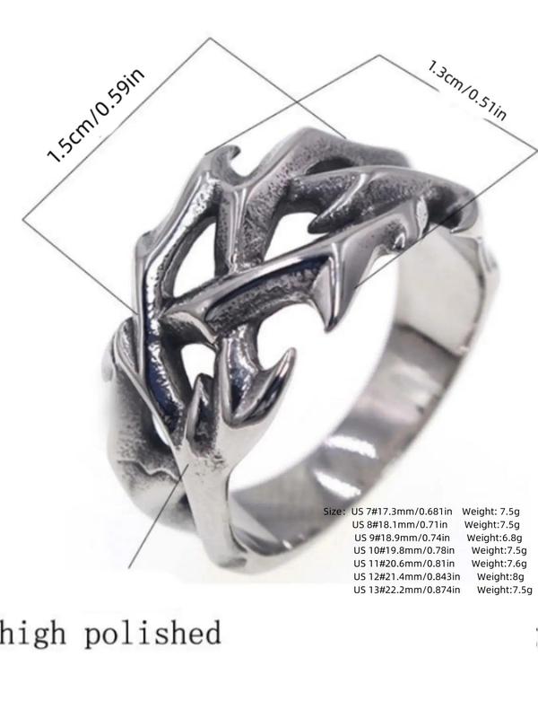 Fashion Hollow Out Design Stainless Steel Ring, Party Accessories for Both Men & Women, Casual Jewelry for Party, Daily Clothing Decor, Trendy All-match & Exquisite Jewelry for Birthday Gift