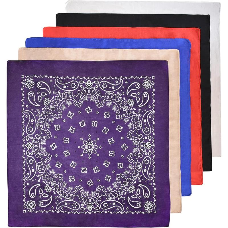 6-pack 100% cotton bandanas-Holiday Gifts for Men Women